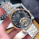 Best Quality Copy Patek Philippe Calatrava Watch 2 Tone Rose Gold Black Face